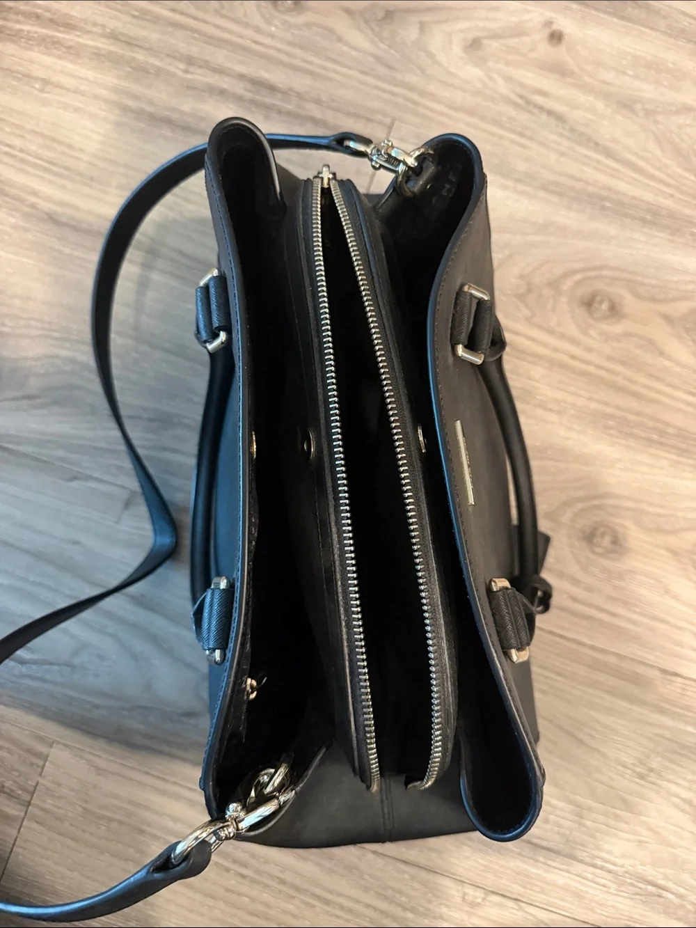 kate spade Black Saffiano Satchel with Gold Hardware